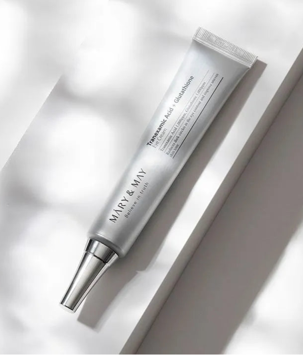 Mary & May - Tranexamic Acid + Glutathione Eye Cream mini ( 12g) Crème contour des yeux à l’acide tranexamique et au glutathion mini GLŌZIO